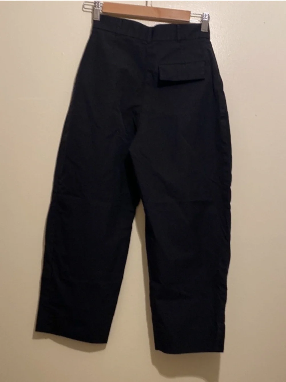 Banana Republic Avila Wide Leg Barrel Pants Black 00P